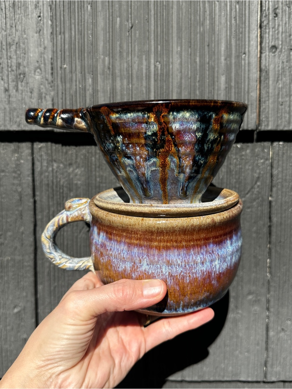 Handmade ceramic pour over coffee set